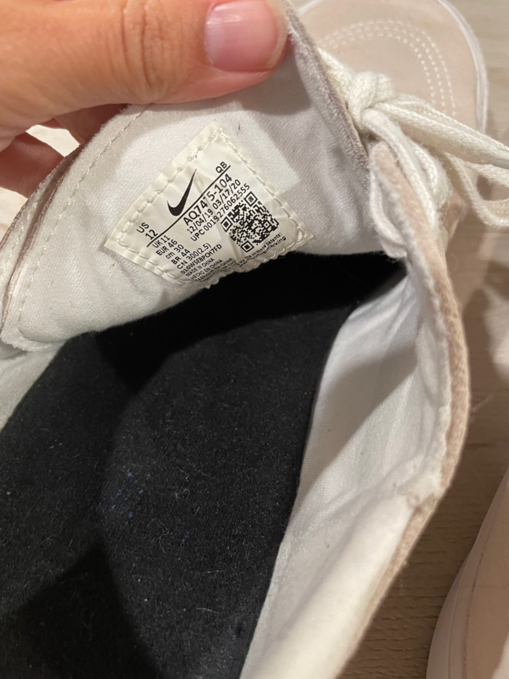 Nike Taupe Suede Low-Top Sneakers with Cream Laces - Picture 6 of 7